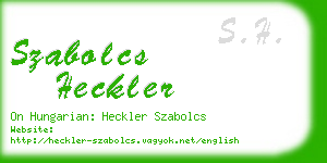 szabolcs heckler business card